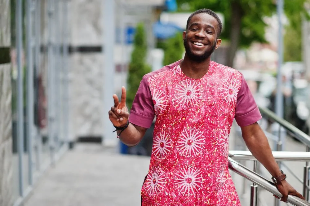 black main in traditional clothes