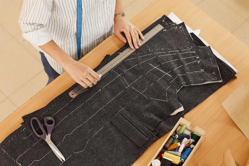 tailor working on a pattern